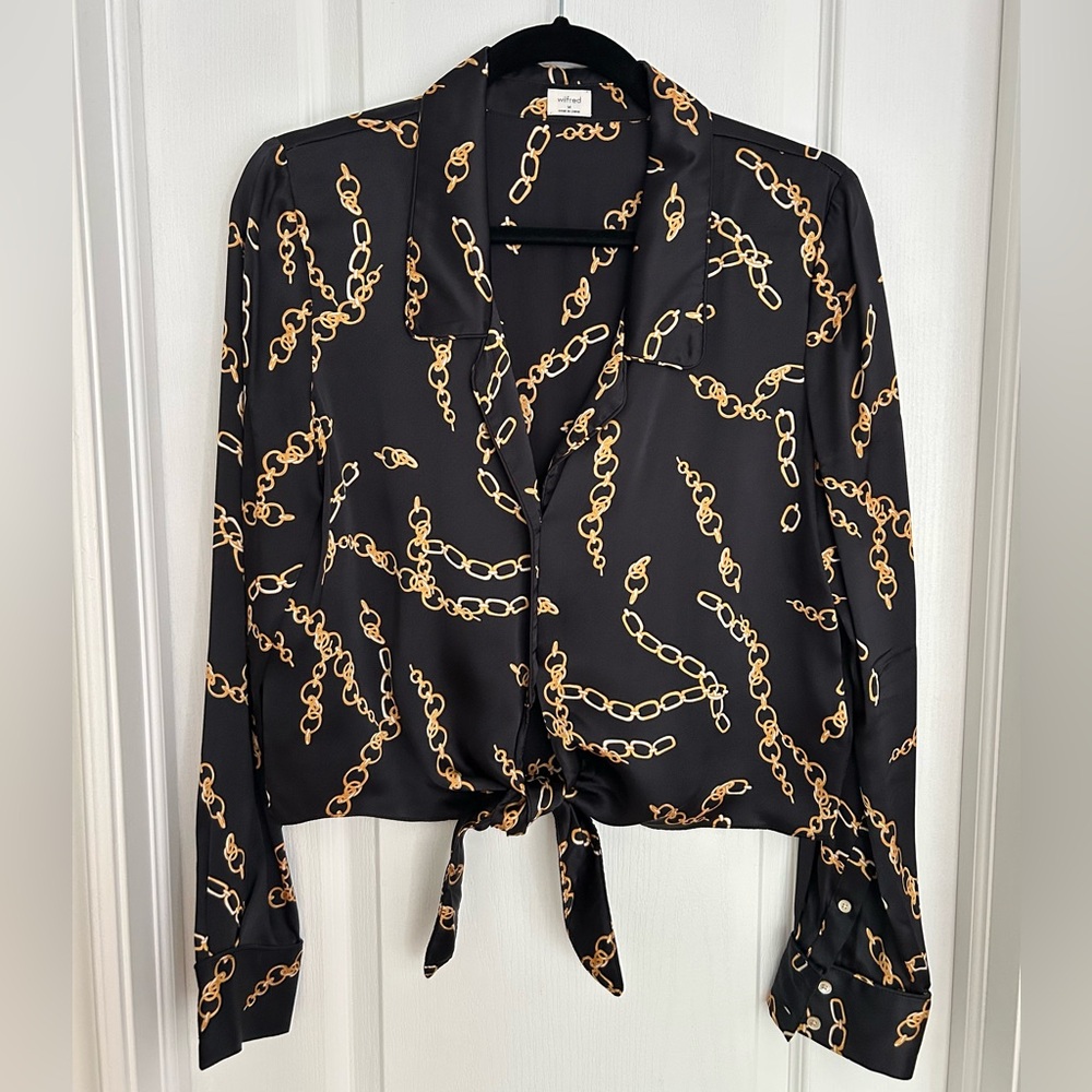 Wilfred Tie-Front Silk Shirt